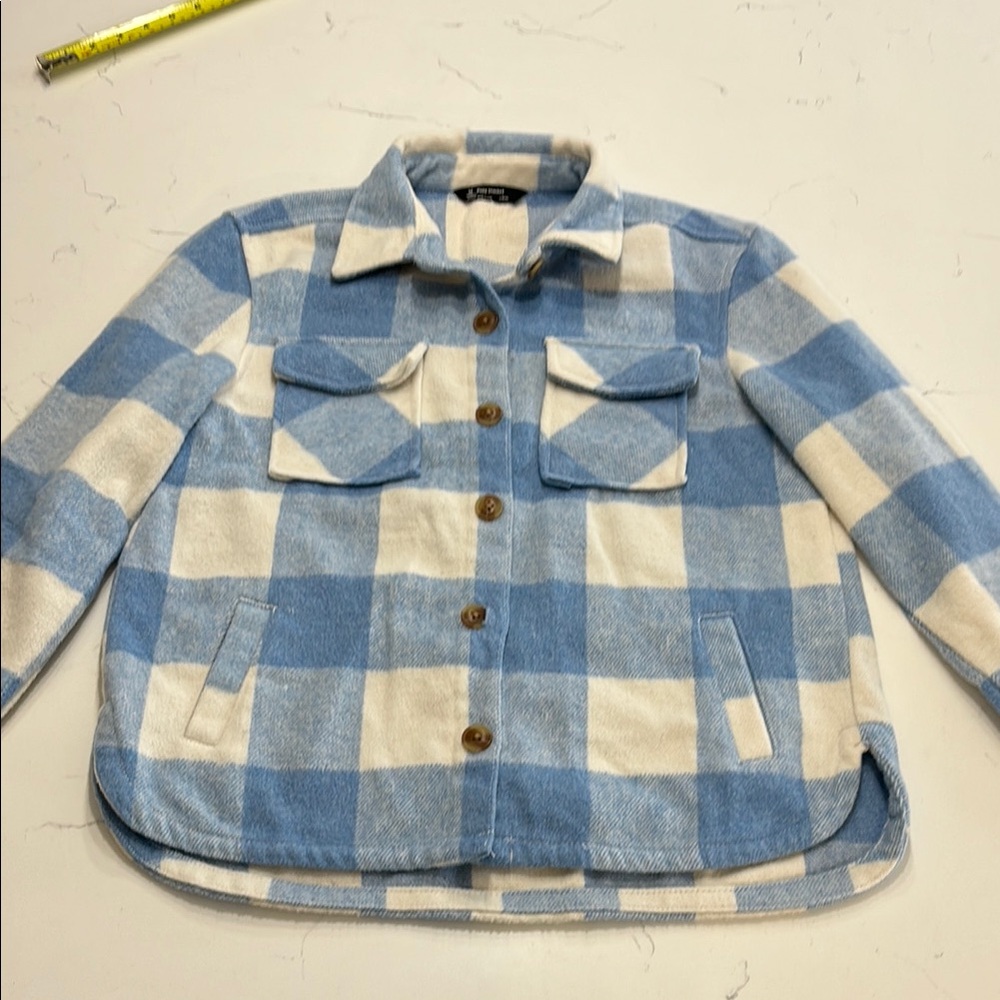 Girls’ Plaid Shacket – Size Large (10/12)
